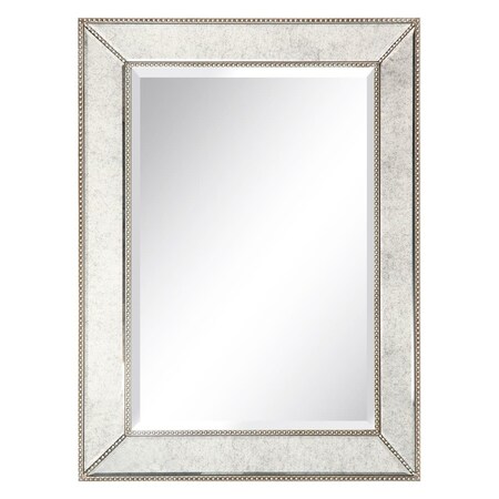 Solid Storage Supplies Champagne Beed Beveled Rectangle Wall Mirror SO3495116
